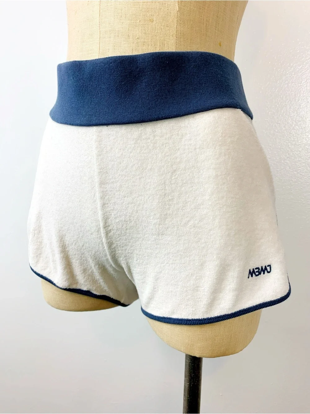 Marc by Marc Jacobs Terry Cloth Shorts NWT White Navy Swim Cover Up Lounge Short